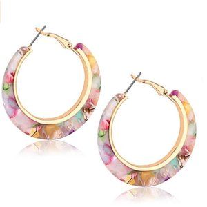 Acrylic Hoop Bohemian Stud Earrings